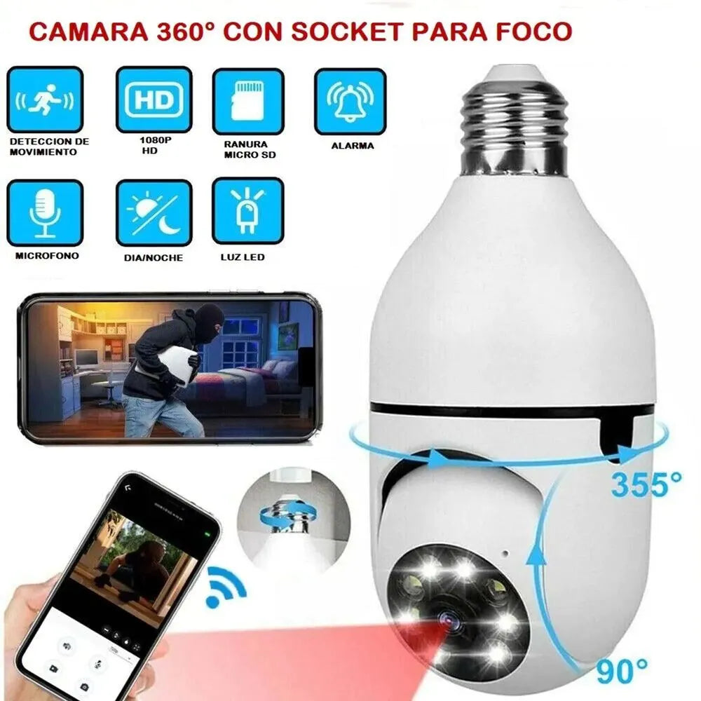Foco Cámara Smart de Seguridad 360°