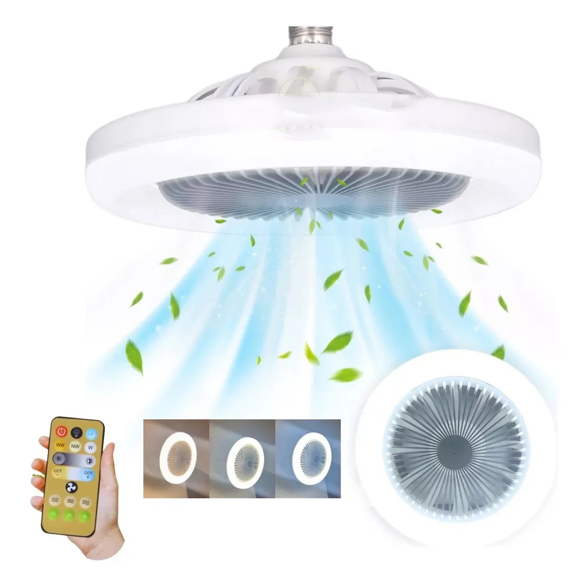 VENTILADOR CON LAMPARA LUZ LED