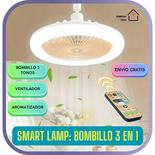 VENTILADOR CON LAMPARA LUZ LED