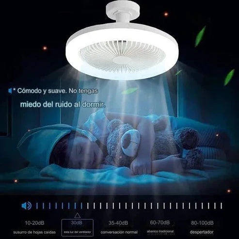 VENTILADOR CON LAMPARA LUZ LED